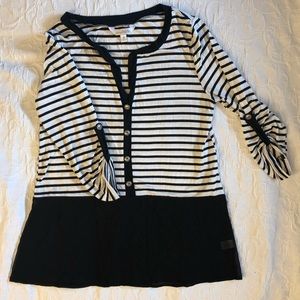 Charming Charlie black and white stripe top